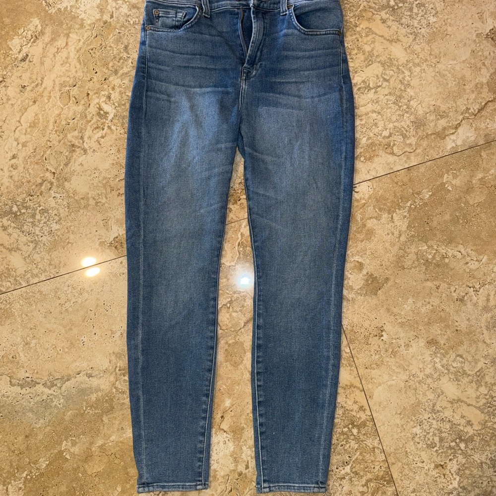 7 For All Mankind Dark Blue High Waist ankle Guinevere